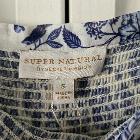 Super‎ Natural by Secret Mission Floral Georgette Mini Dress Size S Cottagecore - Picture 5 of 10